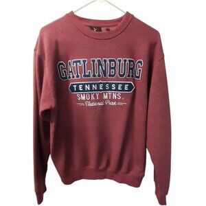 Valani Pullover Sweatshirt Mens Size Medium Burgundy  Gatlinburg TN Crew Neck